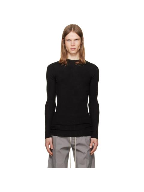 Rick Owens Black Tower Ribbed Round Neck Sweater