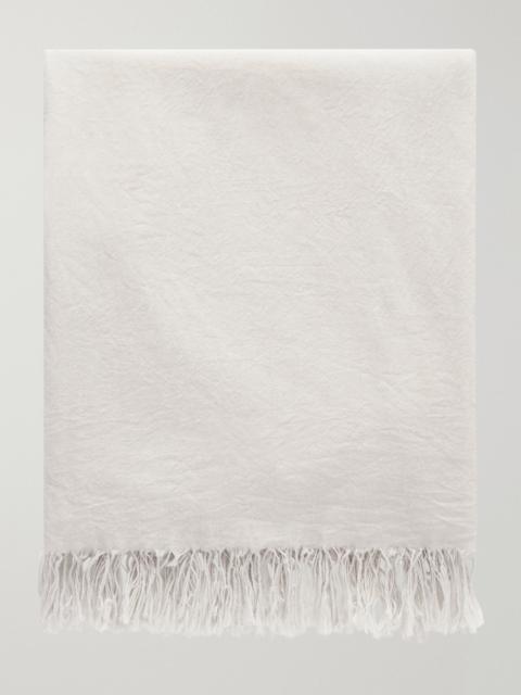 The Row Parla fringed cotton scarf Light gray