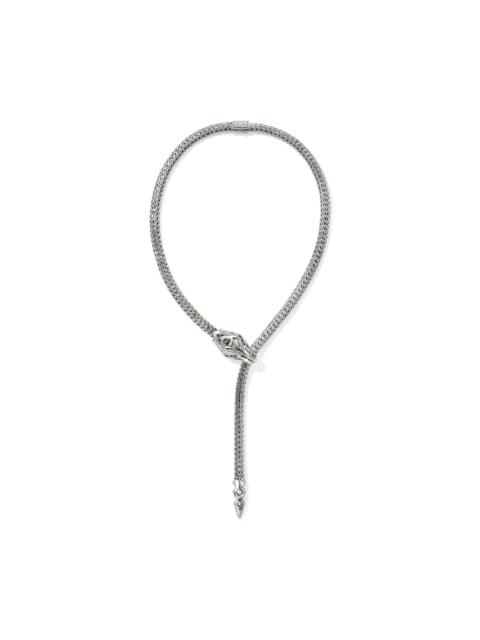 JOHN HARDY Naga Y Necklace, Sterling Silver, Diamonds, 7.5MM