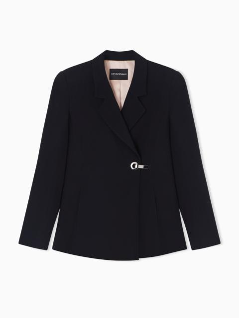 EMPORIO ARMANI ENVERS SATIN JACKET WITH LAPELS AND HOOK