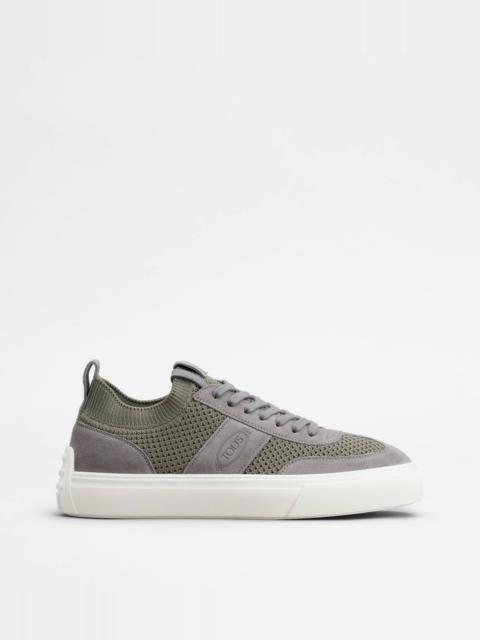 Tod's TOD'S SNEAKERS IN FABRIC AND SUEDE - GREY