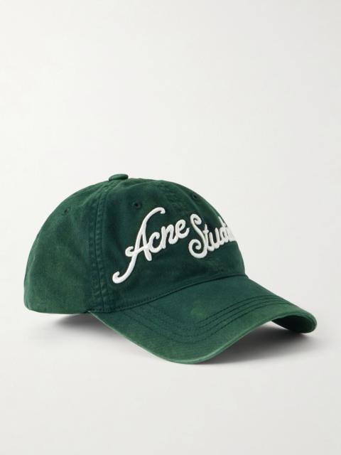 Acne Studios Carliy Venice Logo-Embroidered Cotton Cap Dark green