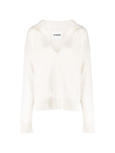 Jil Sander knitted split-neck jumper