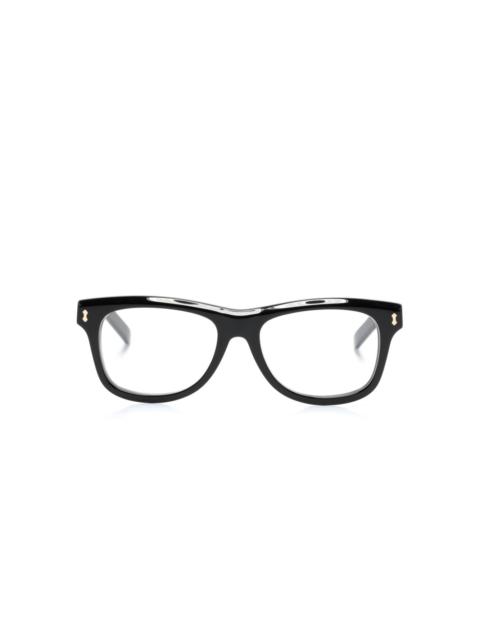 logo-debossed square-frame glasses