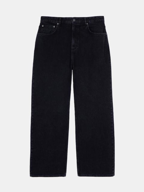 The Kooples BLACK RIBBED-EFFECT BAGGY JEANS