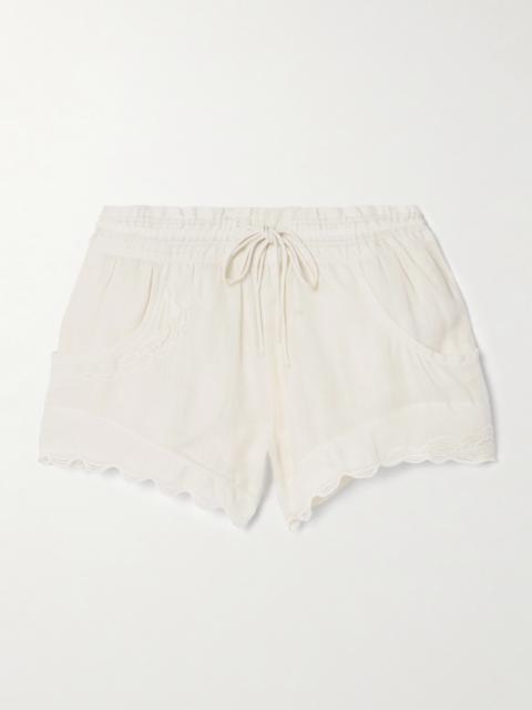 Isabel Marant Lola Embroidered Ramie Shorts