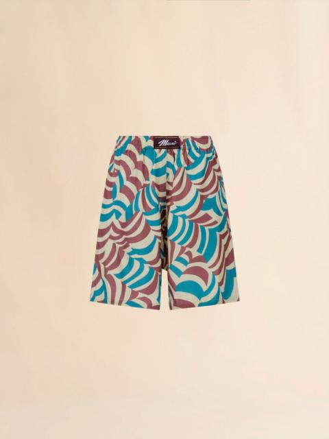 Marni VISCOSE TWILL BERMUDA SHORTS WITH MULTICOLOURED YOYO PRINT