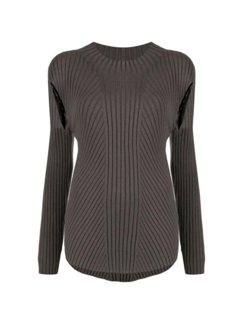LOW CLASSIC cut-out detailing ribbed-knit jumper