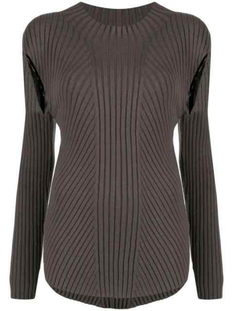 LOW CLASSIC cut-out detailing ribbed-knit jumper