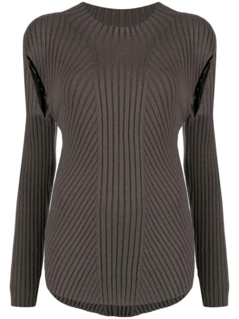 LOW CLASSIC cut-out detailing ribbed-knit jumper