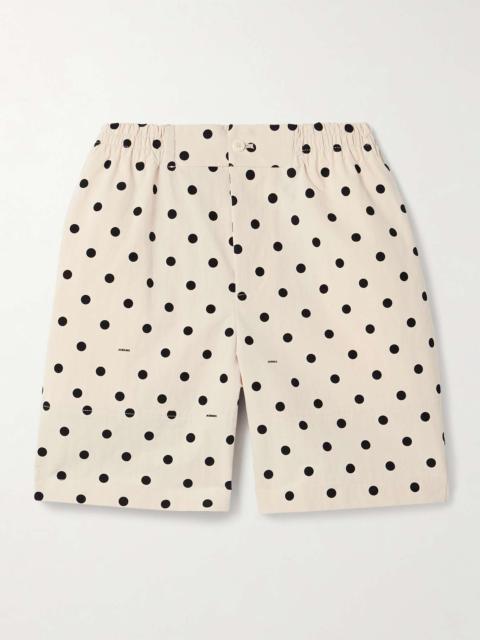 JACQUEMUS Aloe polka-dot poplin shorts Neutral