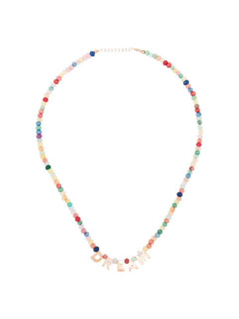 ROXANNE FIRST 9kt rose gold jade letter charm necklace