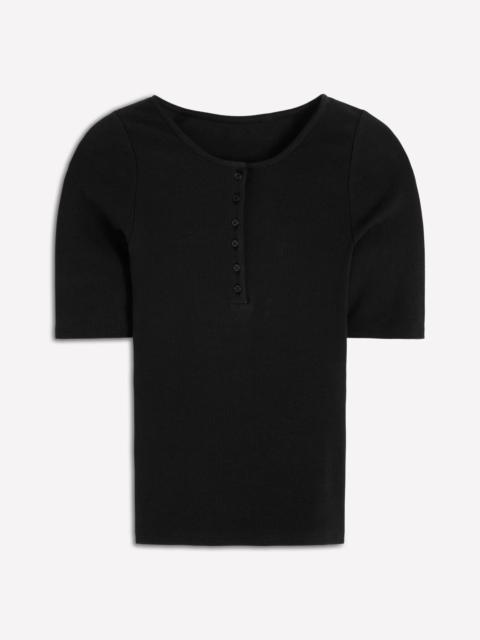 BODEN Short Sleeve Rib Henley-Black