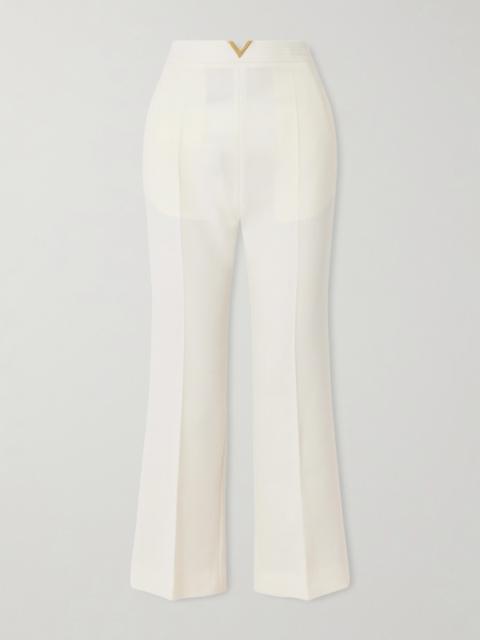 Valentino Embellished Wool Straight-leg Pants