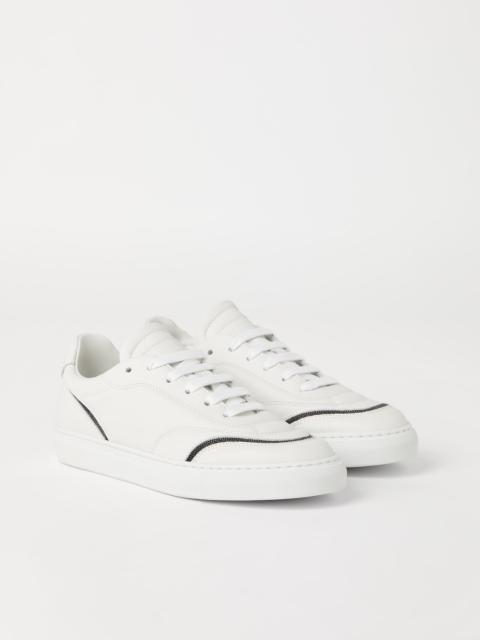 Brunello Cucinelli Matte calfskin sneakers with shiny details