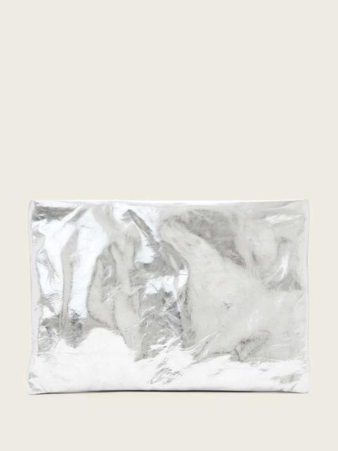 ALLSAINTS BETTINA OVERSIZED METALLIC LEATHER CLUTCH BAG