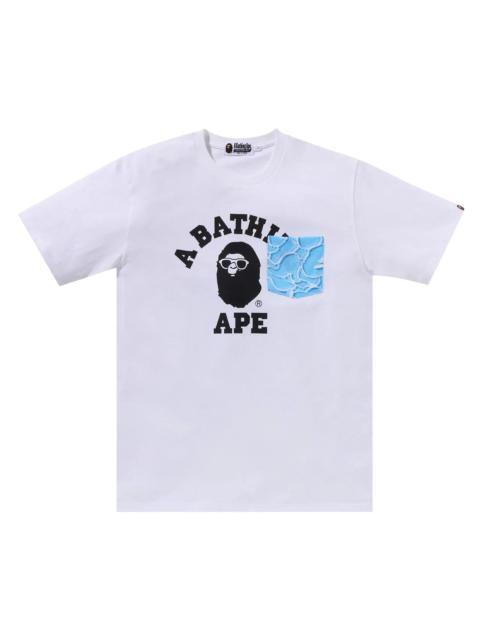 BAPE ABC Sea Surface Camo Pocket College Tee 'White'