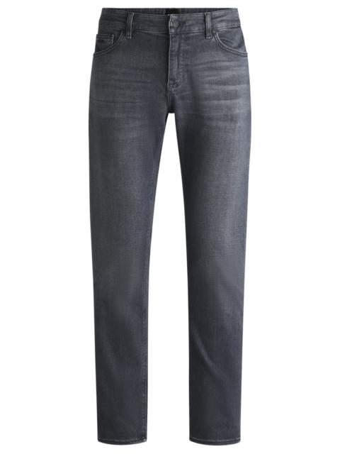 BOSS REGULAR-FIT JEANS IN GRAY ITALIAN SOFT-TOUCH DENIM