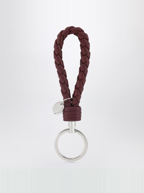 Bottega Veneta Bordeaux Intrecciato leather key ring