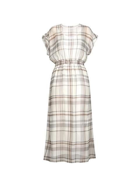 Brunello Cucinelli check-print midi dress