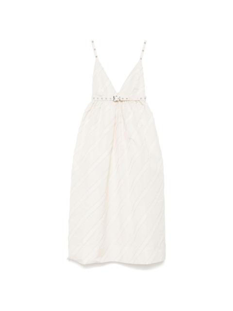 GANNI stripe-pattern midi dress