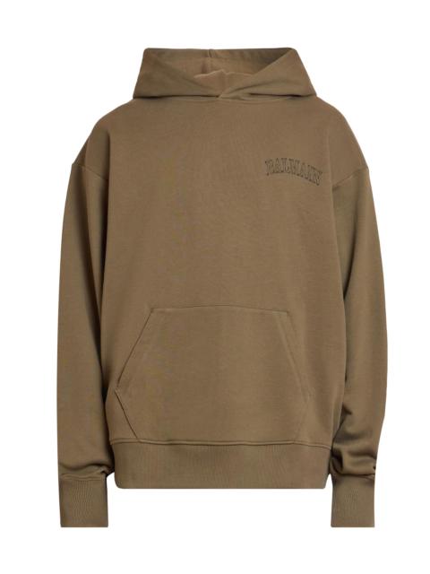 Balmain Men's Logo Cotton Hoodie - Kaki Noir