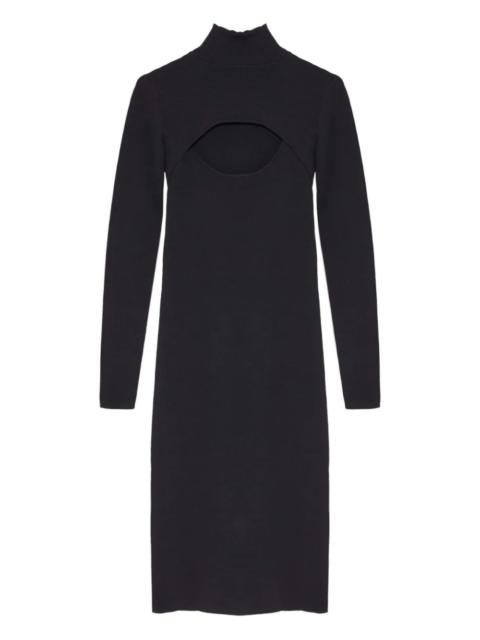 Yves Salomon cut-out high-neck midi dress