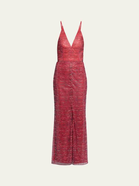 GIORGIO ARMANI Backless Rhinestone Maxi Dress