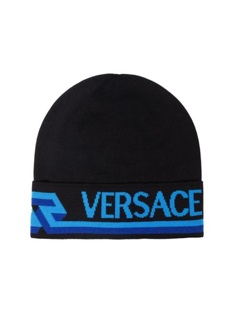 VERSACE Greca-motif knitted beanie