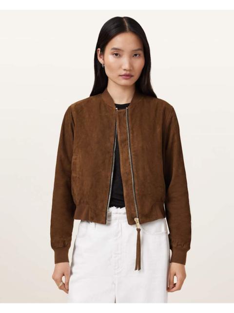 ALLSAINTS ORTEN SUEDE BOMBER JACKET