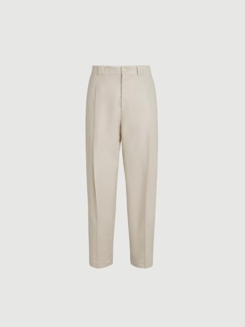 Brunello Cucinelli Cotton and linen panama trousers with pleat