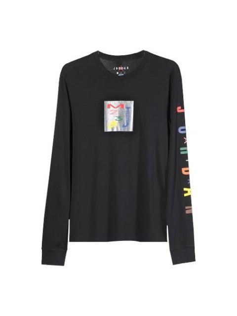 Jordan Men's Air Jordan 23 Color Label Pattern Long Sleeves Black T-Shirt CD5623-010