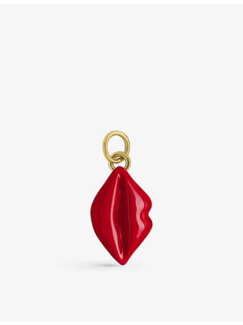 Christian Louboutin SOOOOO Glow Lips gold-tone and resin charm