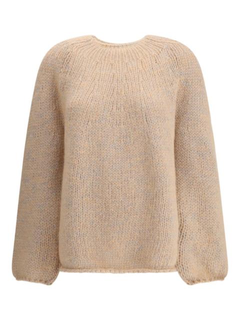 forte_forte perforated rib-knit pattern sweater