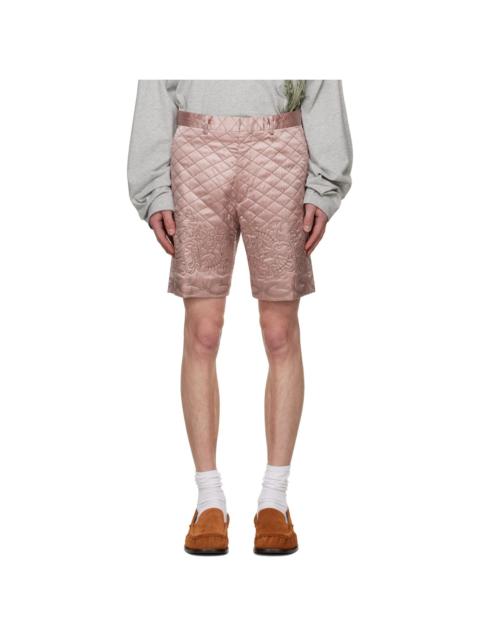 Dries Van Noten Pink Quilted Shorts