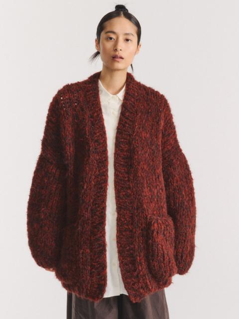 CASEY/CASEY ELSA CARDIGAN - ALPA BRUSH - DARK BROWN / RUST