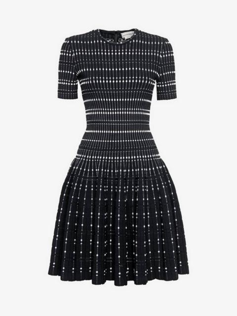 Women's Knit Mini Dress in Black/white