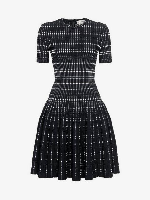 Alexander McQueen Women's Knit Mini Dress in Black/white
