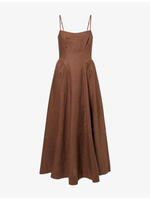 Reformation Neri Low-Back Linen Maxi Dress