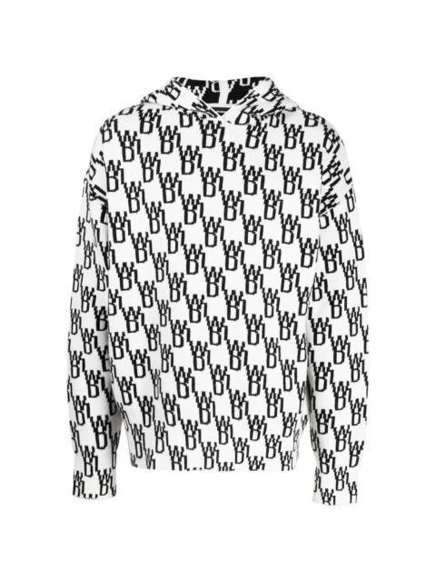 monogram knitted hoodie