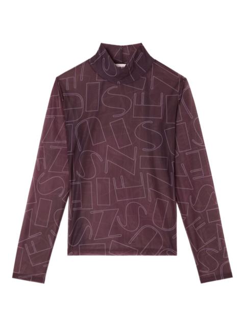SUNNEI high-neck print long-sleeve top