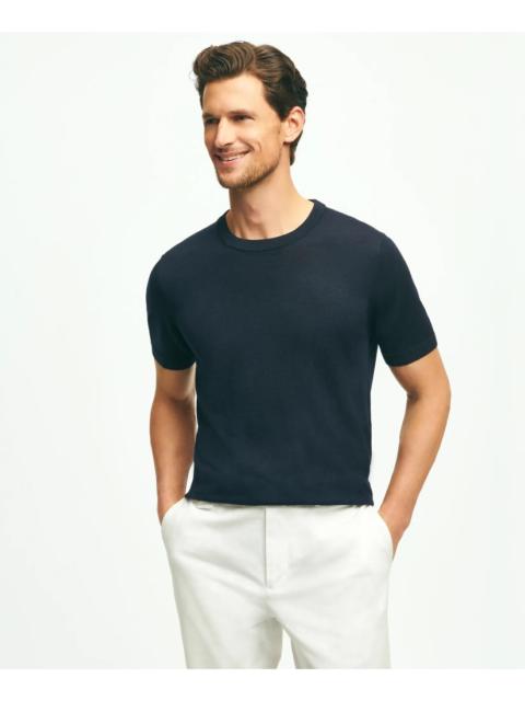Brooks Brothers Lightweight Luxe All-Season Sweater, Short Sleeve Crewneck