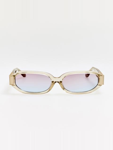 LINDA FARROW Laura Sunglasses in Truffle