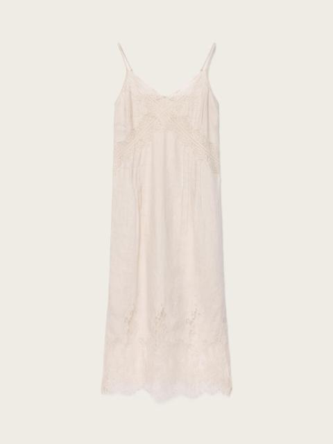 ALLSAINTS SAMIA LINEN LACE MIDI DRESS