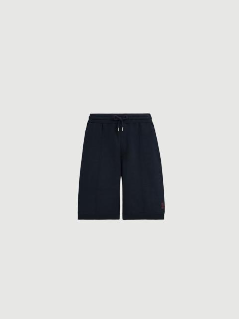 Brunello Cucinelli Cotton and silk French terry double knit Bermuda shorts with logo