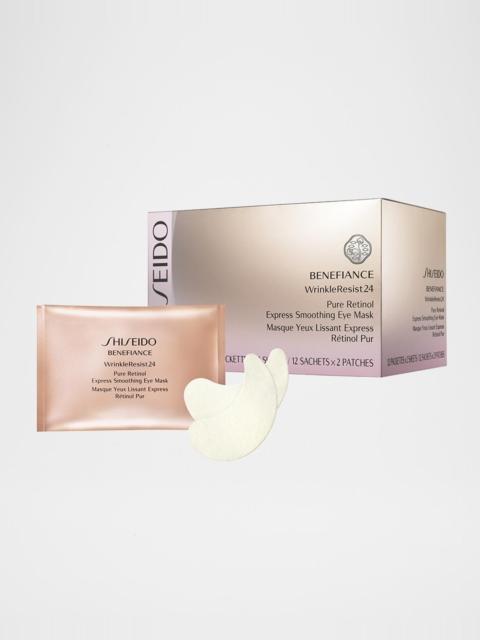 Shiseido Benefiance WrinkleResist24 Pure Retinol Express Smoothing Eye Masks, 12 Sets