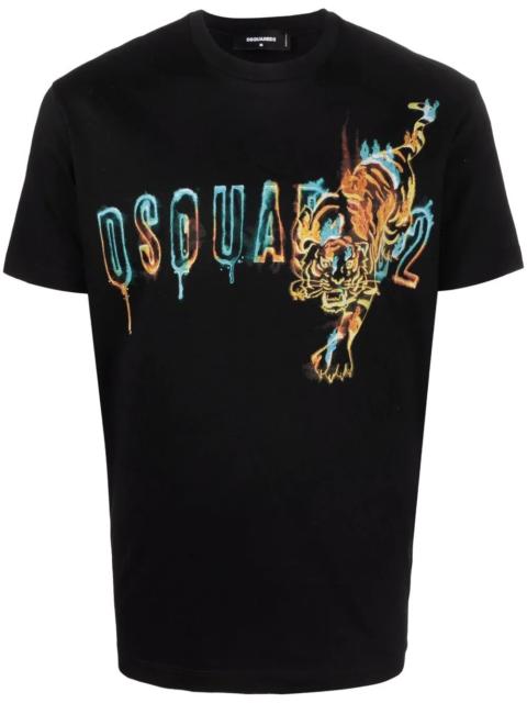 tiger logo-print cotton T-shirt