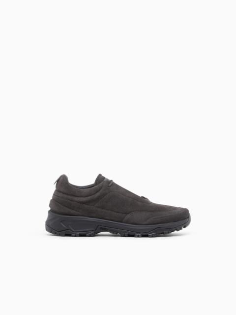 GIORGIO ARMANI LACED SHOE IN SUEDE AND LEATHER