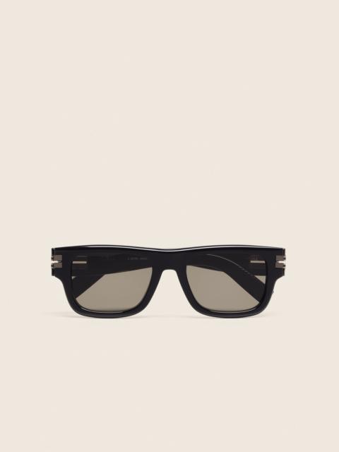 ZEGNA TRANSPARENT DARK GREY AND BLACK ACETATE SUNGLASSES