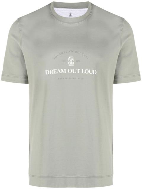 Brunello Cucinelli slogan-print cotton T-shirt
